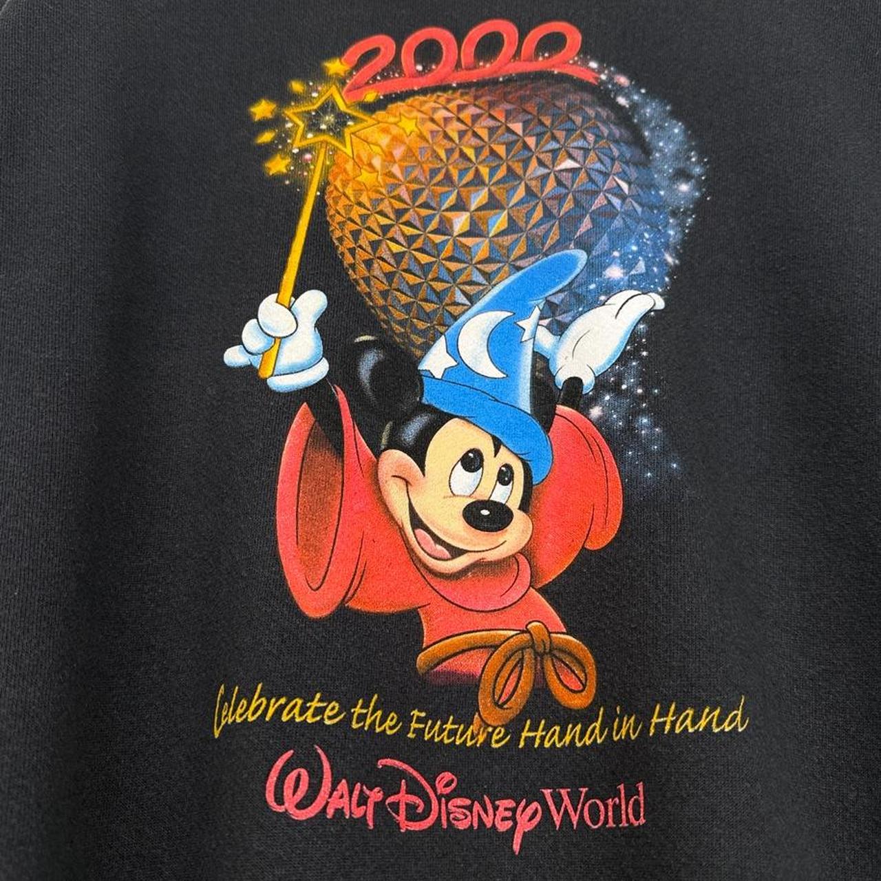 Vintage 2000 Epcot Sorcerer Mickey Disney World Black Sweatshirt (XL)