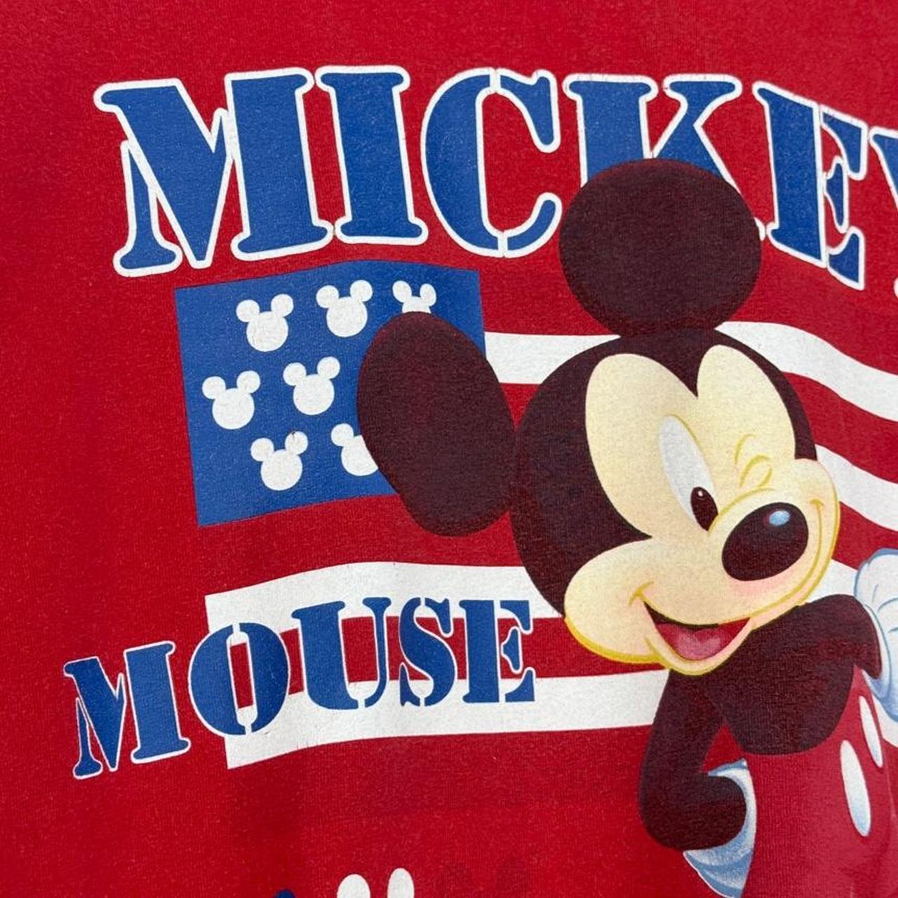 Vintage 90s Mickey Mouse USA Flag Red T Shirt (XL)