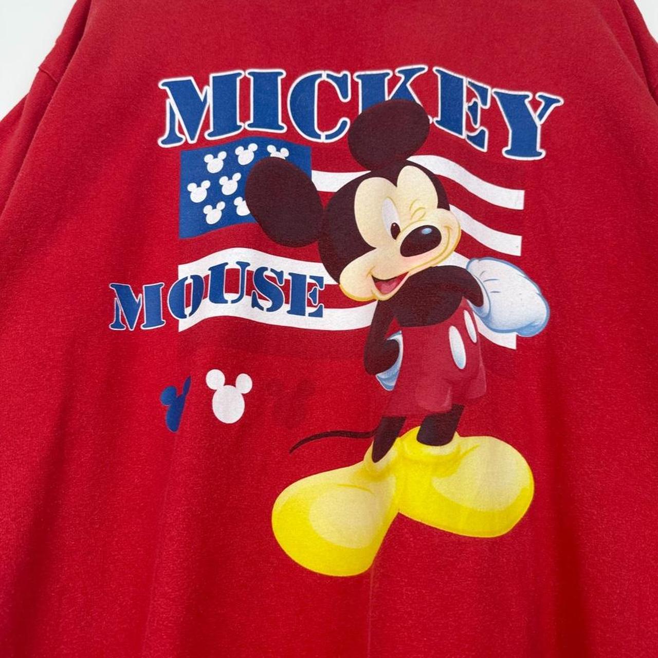 Vintage 90s Mickey Mouse USA Flag Red T Shirt (XL)