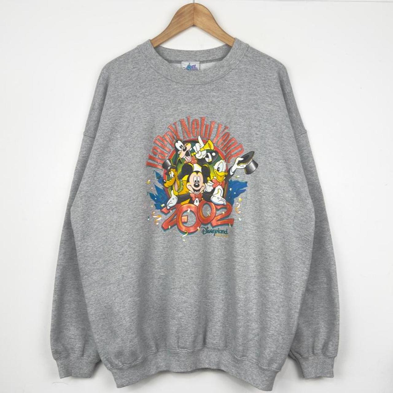 Vintage 2002 Disneyland Happy New Year Grey Sweatshirt (XL)
