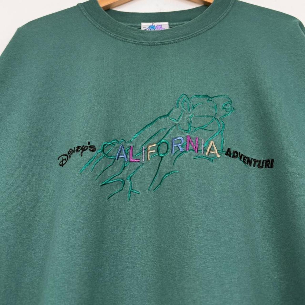Vintage 00s Disney's California Adventure Embroidered Green T Shirt (XXL)