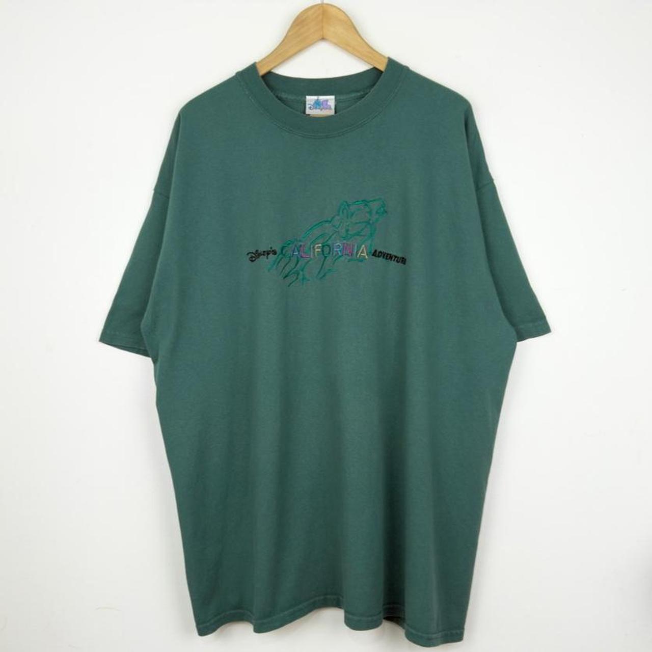 Vintage 00s Disney's California Adventure Embroidered Green T Shirt (XXL)