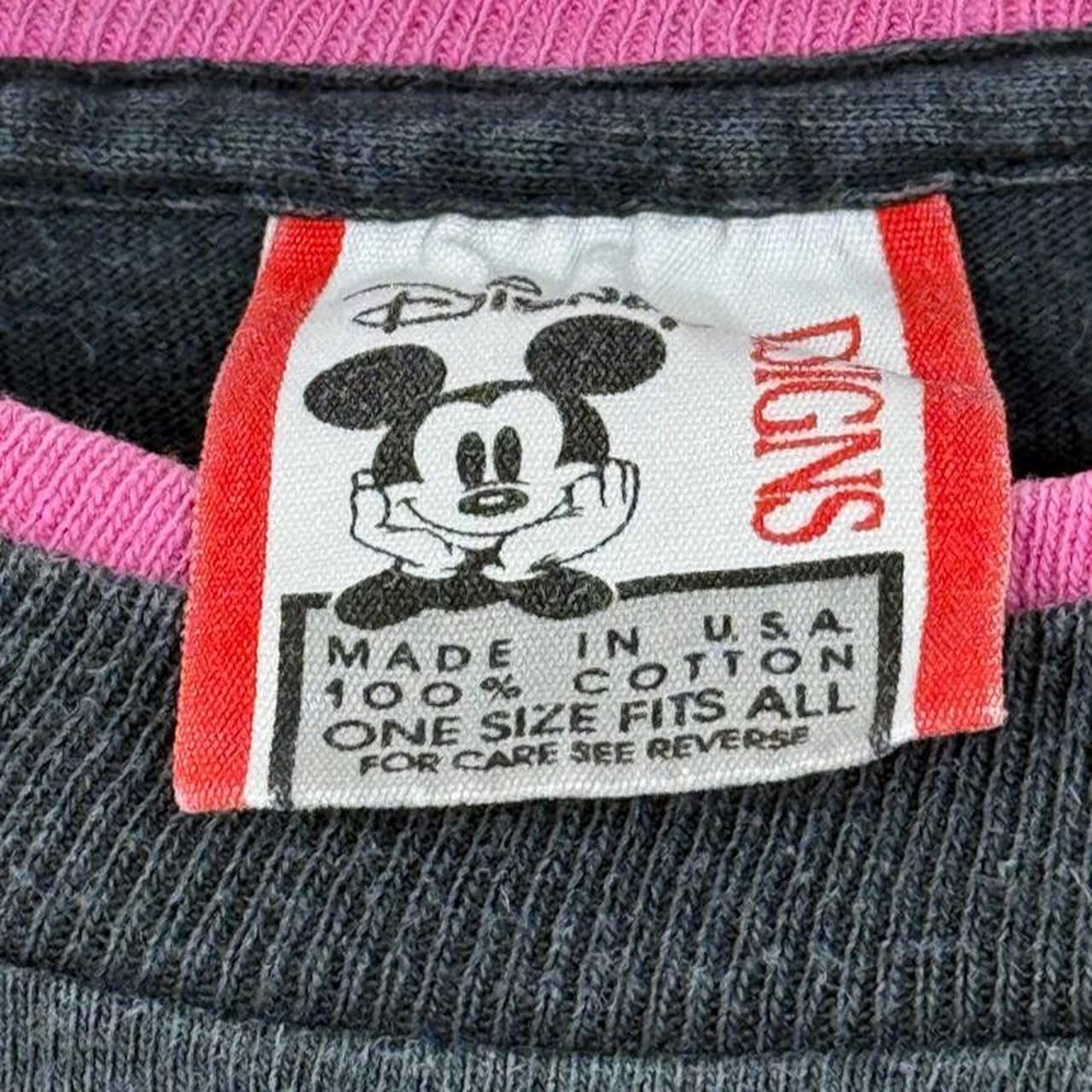 Vintage 90s Mickey Mouse Disney Designs Black Pink T Shirt (Boxy M/L, See Measurements)